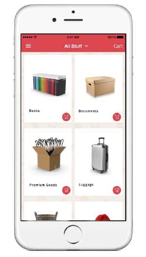 BEAM Space mobile app on iOS and Android for Corporate Storage with Itemized Inventory