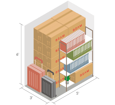 15 square feet space storage